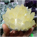 Health & Household Natural Beatiful Yellow Tibetan Quartz Crystal Cluster Specimen
