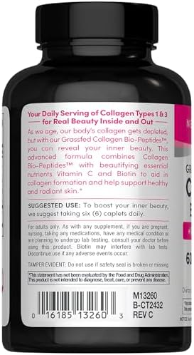 NeoCell Collagen Peptides Pills | 180 Tablets | with Vitamin C and Biotin | Grass Fed Bovine | Hair, Skin, & Nails | for Women and Men