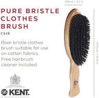 Kent CS1B Clothes Brush, Fabric Lint Remover for Cotton, Wool, Suede and Silk, Pure Black Bristles Handcrafted Two Tone Cherrywood Veneer Remover for Dust, Fluff and pet Hair. Made in England