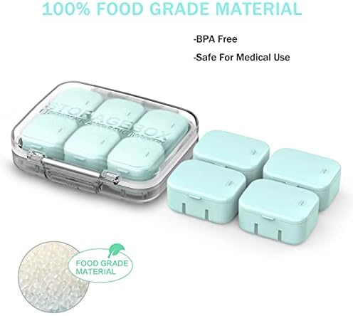 Pill Organizer SOFISO 4/6 Grid Free Assembly Travel Medicine Organizer 10 Day Pill Organizer Portable Pill Box Waterproof Pill Case Daily Medication Carry Case for Vitamins, Fish Oils, Supplements