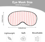 Striped Eye Mask Sleeping Mask Pink and White Stripes Sleep Masks Silky Soft Eye Cover for Women Men Shading Blindfold for Air Travel Sleeping