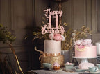 11th Birthday Cake Topper - Double Sided Rose Rose Gold Glitter, Happy 11th birthday Cake Topper for girls,11 Cake Topper For girls, 11th birthday decorations,11th Birthday Cake Topper Eleven