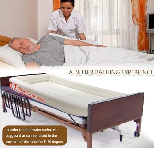 CEEBUS Medical Inflatable Bathtub,Inflatable PVC Body Washing Basin System with Air Pump, Water Bag, Bathe in Bed Assistive Aid for Disabled, Elderly, Easily Bath in Bed, kk852