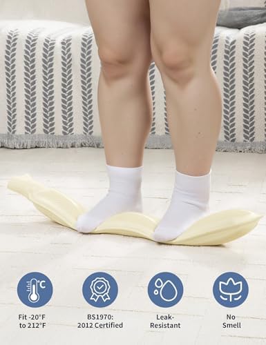Hot Water Bottle with Cover, 2L Rubber Hot Water Bag with Soft Cover (2 Liter), for Cramps, Compress Pain Relief, Removable Hot Cold Pack (Beige)