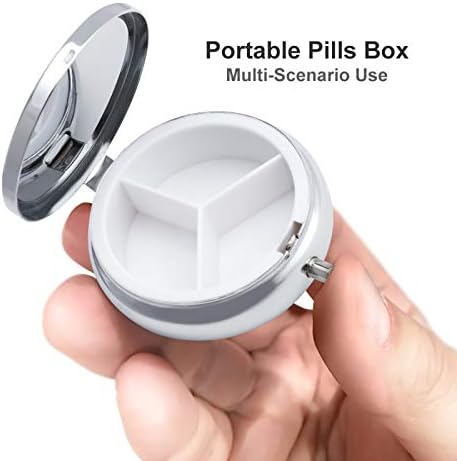 Round Pill Box Tractor Agriculture Tranquil Pill Case 3 Compartment Medicine Pill Organizer for Purse & Pocket Portable Travel Pillbox Medicine Vitamin Cod Liver Oil Storage Box Organizer