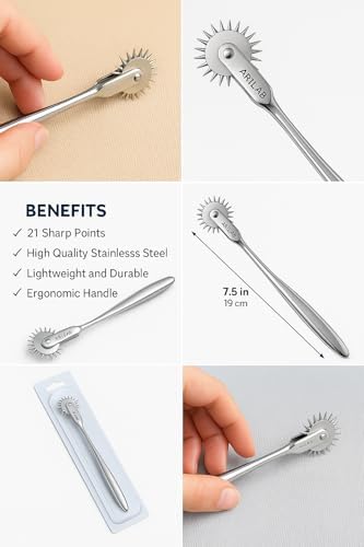 ArTLaB-Premium German Wartenberg Neuro Pinwheel Diagnostic Instrument Sensory Wartenberg Pinwheel 1,3.5,7 Head Strong Wheel Stainless Steel Nerve Tester (1 Head)