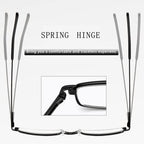 Viseng Slim Mini Metal Reading Glasses Compact Lightweight Portable Readers with Glasses Case for Reading Case,Black+Black+2.0