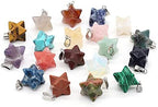 2Pcs Natural Stone Merkaba Pendant Malachite Opal Crystal for Making Necklace Earrings Jewelry Accessories-Green_Aventurine