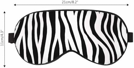 Stripes Sleep Eye Mask Zebra Skin Tiger Abstract Black White Men Women Sleep Mask with Adjustable Strap Eye Cover Eye Shade for Travel, Nap,Meditation