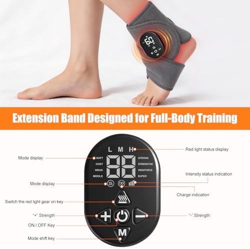 Foot Renew Massager for Neuropathy, with Red Light Therapy for Feet & Ankle, Infrared Neuropathy Foot Massager with Heat, 8 Massage Modes, 20 Intensity Levels, Wearable Ankle & Body Massager
