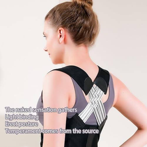 Shoulder Anti-Hunchback Correction Belt for Men and Women, Suitable for Adults, Adjustable Full Back Support, Relieve Upper and Lower Back Pain(Pink,Medium)