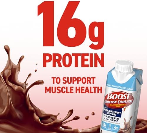 BOOST Glucose Control Ready to Drink Nutritional Drinks with Extra Nutrient Support Drink, Rich Chocolate, 8 Fl Oz, Pack of 24