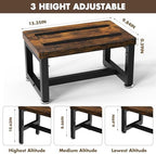Step Stool, NomNest Height-Adjustable Wooden Step Ladder Metal Foot Stool Small Kitchen Stool Helper for Toddler Adults, Ladder Chair for Home Bedside Bathroom Sink Potty-Black