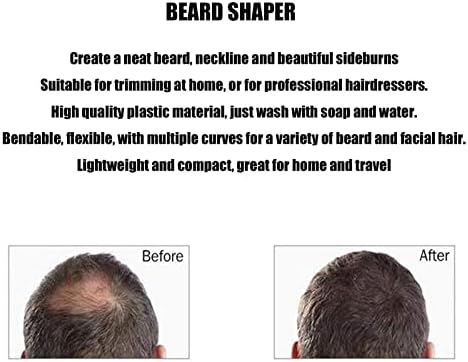 Beard Haircut Template Guide for Men - Professional Beard Styling Tool with Multiple Curve Options - Lightweight & Easy to Clean - Perfect for Home & Barber Use