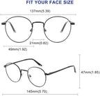 Classic Round Reading Glasses Women Men Metal Blue Light Blocking Readers Spring Hinge Unbreakable Lightweight