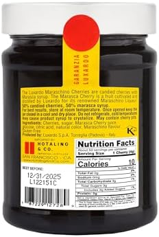 Luxardo Gourmet Cocktail Maraschino Cherries | for Old Fashioned, Manhattan and Desserts | Packed in Special Protective Bubble, 400G Jar