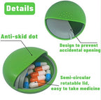 INVODA Travel Pill Organizer Cute Round Pill Box for Purse Compact Medicine Container for Pills, Fish Oil, Vitamins & Supplements