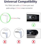 Durable TENS Lead Wires 2.35mm Shielded Plug TENS to 3.5mm Snap Electrode Wires for TENS Unit, VOVOU Standard Electrodes Wire Replacement for TENS EMS Massager Electric Muscle Stimulator(2 Packs)
