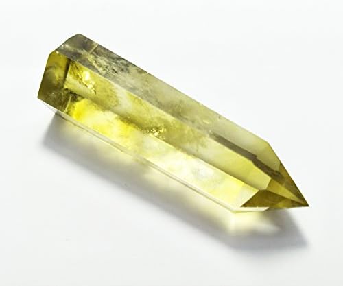 Natural Citrine Crystal Wand – Faceted & Pointed Yellow Quartz Prism Bar for Reiki, Chakra Meditation, Crystal Healing, Energy Work & Home Décor (1 Piece)