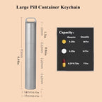 Small Keychain Pill Holder,304 Stainless Steel Portable Pill Case Organizer for Travel,Waterproof Pocket Pill Container Medicine Box for Purse Men (Large Pocket Pill Case)