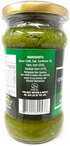 Rani Green Chilli Cooking Paste 10.58oz (300g) Glass Jar ~ Vegan | Gluten Free | NON-GMO | No Colors | Indian Origin