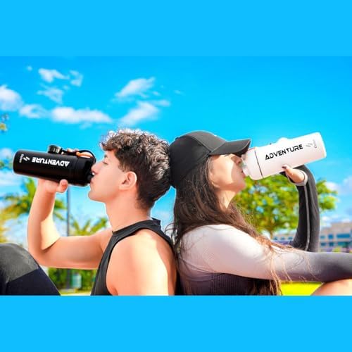 Ozizo Stainless Steel Shaker Bottle, Insulated Shaker Cup for Protein Mixes, 27.7 oz, Black