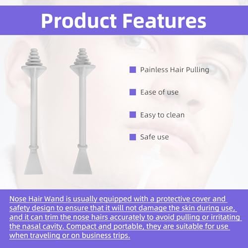 200Pcs Nose Wax Sticks, Plastic Hair Wax Applicators Disposable Nose Waxing Stick Ear Hair Removal for Men Women Nostrils Ears Face Cleaning