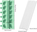 QELEG 2pcs Silicone Lollipop Molds with 100 Paper Sticks, 6-Capacity 3D Round Hard Candy Ice Ball Molds for DIY Chocolate Cake Pop