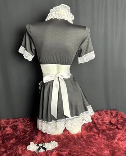 JasmyGirls Maid Outfit Naughty Cosplay Lingerie Halloween French Maid Dress Sissy Apron