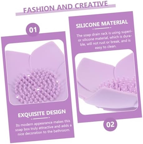 Ciieeo 2pcs Silicone Soap Dishes for Bar Soap Draining Boxes Shower Accessories Tray Bathroom Holder