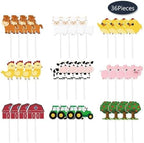 WERNNSAI 36 PCS Farm Cupcake Toppers - Farm Animal Birthday Decorations Animal Cake Toppers Picks Barnyard Party Decorations for Kids Baby Shower Birthday Tractor Theme Party Supplies