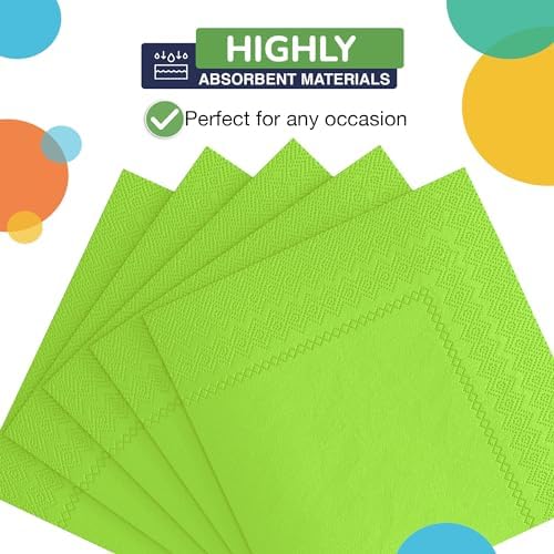 Party Solids Lime Green Napkins Disposable Everyday 50 Pcs 2 Ply Lime Green Dinner Napkins Paper Everyday For Parties & Party Supplies