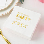 Crisky 50 Pack 40th Birthday Napkins 3-Ply, 1986 Mens Gold Foil Disposable Napkins for Cake Dessert Beverage Table 40 years Old Bday Party Supplies, 40th Birthday Decorations for Men Women