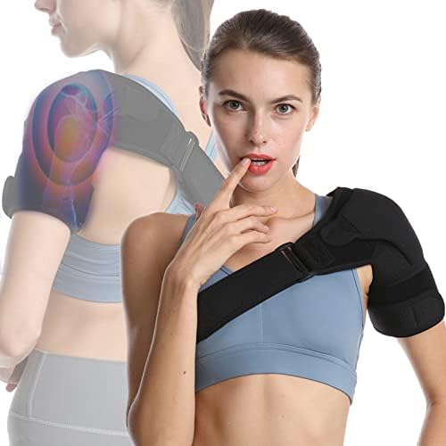 HAPPYNA Shoulder Brace Men Women, Adjustable Stability Support Shoulder Brace, Right/Left Arm Therapy Shoulder Brace, Pain, Frozen,Shoulder Dislocated Joint Soreness, One Size,L