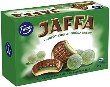 Fazer Jaffa Green jellies Chocolate 6 Boxes of 300g