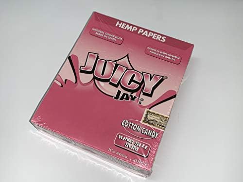Juicy Jay King Size Slim Rolling Paper Cotton Candy Box of 24