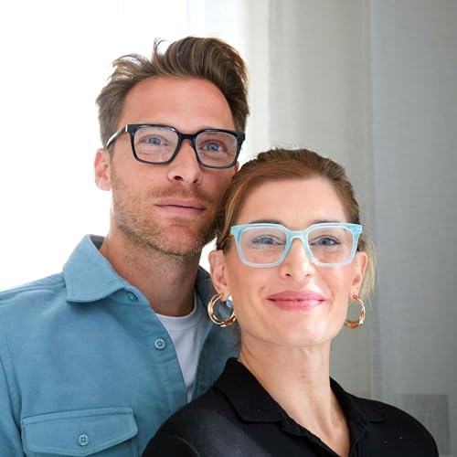 OPULIZE KOI Reading glasses and Reading sunglasses for Women Men,Scratch Resistant Large Rectangular frame with spring Hinges, Black, Purple, Clear, Aqua, Clear +2.5 (Pack of 5)