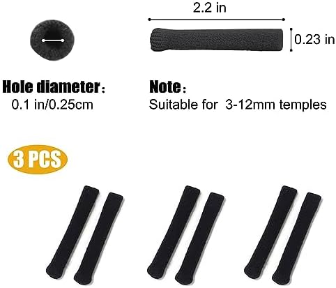 Soft Knitting Cotton Glasses Ear Cushion, Eyeglasses Temple Tips Sleeve, Non-Slip Comfortable Elastic
