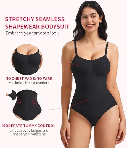 Gotoly Shapewear for Women Tummy Control Shapewear Bodysuit Seamless Faja Body Shaper Waist Trainer Body Suit Butt Lifter
