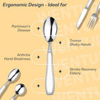 Weighted Utensils for Hand Tremors and Parkinsons, Arthritis, Weak Hand Grip - Weighted Silverware for Hand Tremors - Adaptive Utensils for Elderly - Parkinsons Aids for Living Parkinsons Gadgets Gift