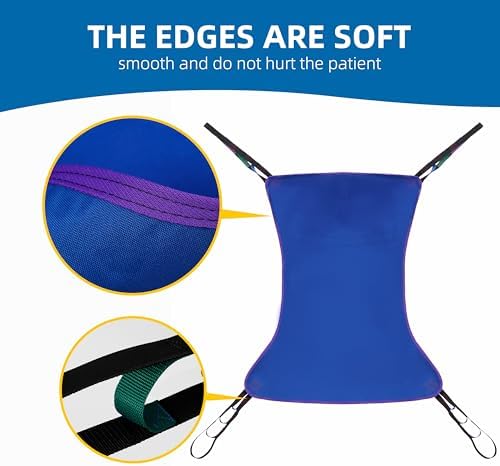 Solid Full-Body Patient Lift Sling for Elderly & Disabled – 600 lb Bariatric Capacity, Head Neck & Back Support, Hoyer & Standard Lift Compatible, Home Care & Hospice (Large)