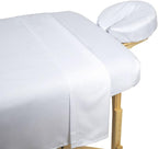BodyMed Microfiber 120-GSM Massage Sheets, 3-Piece Set - Lightweight and Wrinkle Resistant for Massaging, Spas, Salons, and Clinics, White