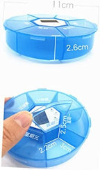 FOMIYES Portable 7-Compartment Alarm Clock Medication Reminder Box Electronic Pill Organizer for Daily Use for Patients and Vitamins