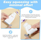 Grevosea 3 Pcs Toothpaste Squeezer, Stainless Steel Toothpaste Tube Roller Metal Tube Squeezer Tool Toothpaste Key for Paint Cosmetic Cream Hair Dye Bathroom Accessories(Silver)