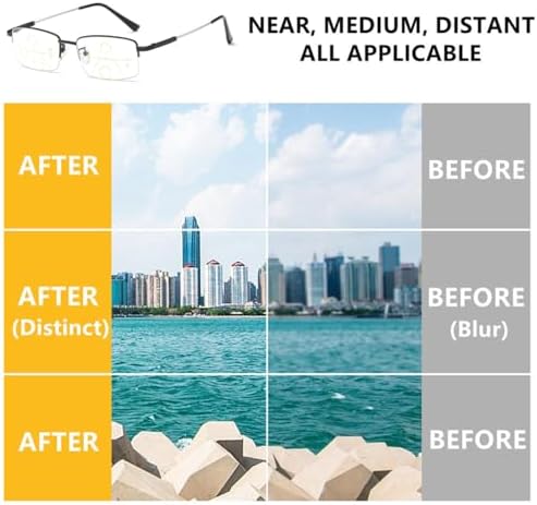 Glasses Far And Near, High Hardness Antiblue Progressive Far And Near Dual Use Glasses For Seniors