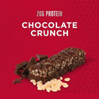 BSN Protein Crisp Bar, Chocolate Crunch, 20 Gram Protein Snack Bars with Whey and Fiber, Gluten-Free Crunchy Energy Bars for Workout, Fitness, On-the-Go, 12 Count