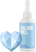 Colour Mill Chocolate Drip Easy-Melt Drizzle for Desserts, 125 Grams Baby Blue