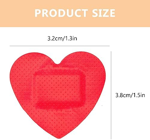 Garneck 50pcs Heart Shaped First Aid Heart Shape Water Proof Tape Survival Daily Patches Care Patches
