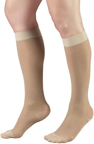 Truform Sheer Compression Stockings, 15-20 mmHg, Women's Knee High Length, 20 Denier, Nude, Small