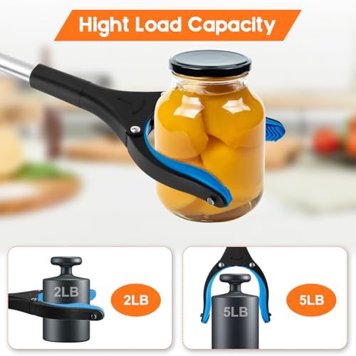 2-Pack Grabber Reacher Tool, 34" Foldable Reacher Grabber Pickup Tool with 360° Anti-Slip Rotating Jaw & Magnets, 4" Wide Claw Opening Reachers for Seniors, Trash Picker Tool